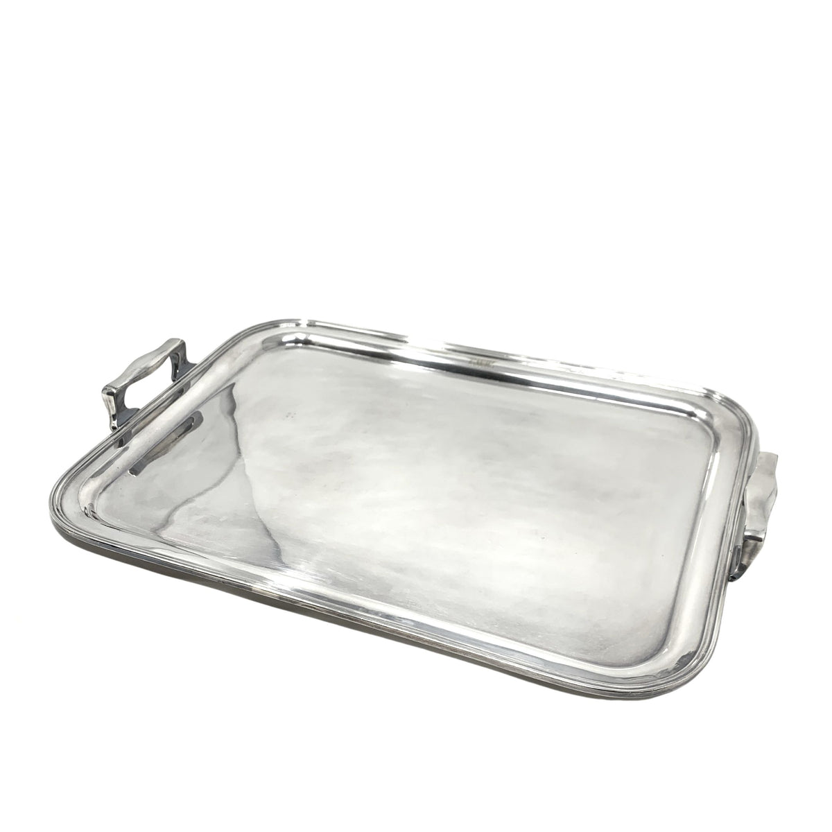 Derby Silverplate Co. Rectangular Handled Tray Monogrammed "EWH"