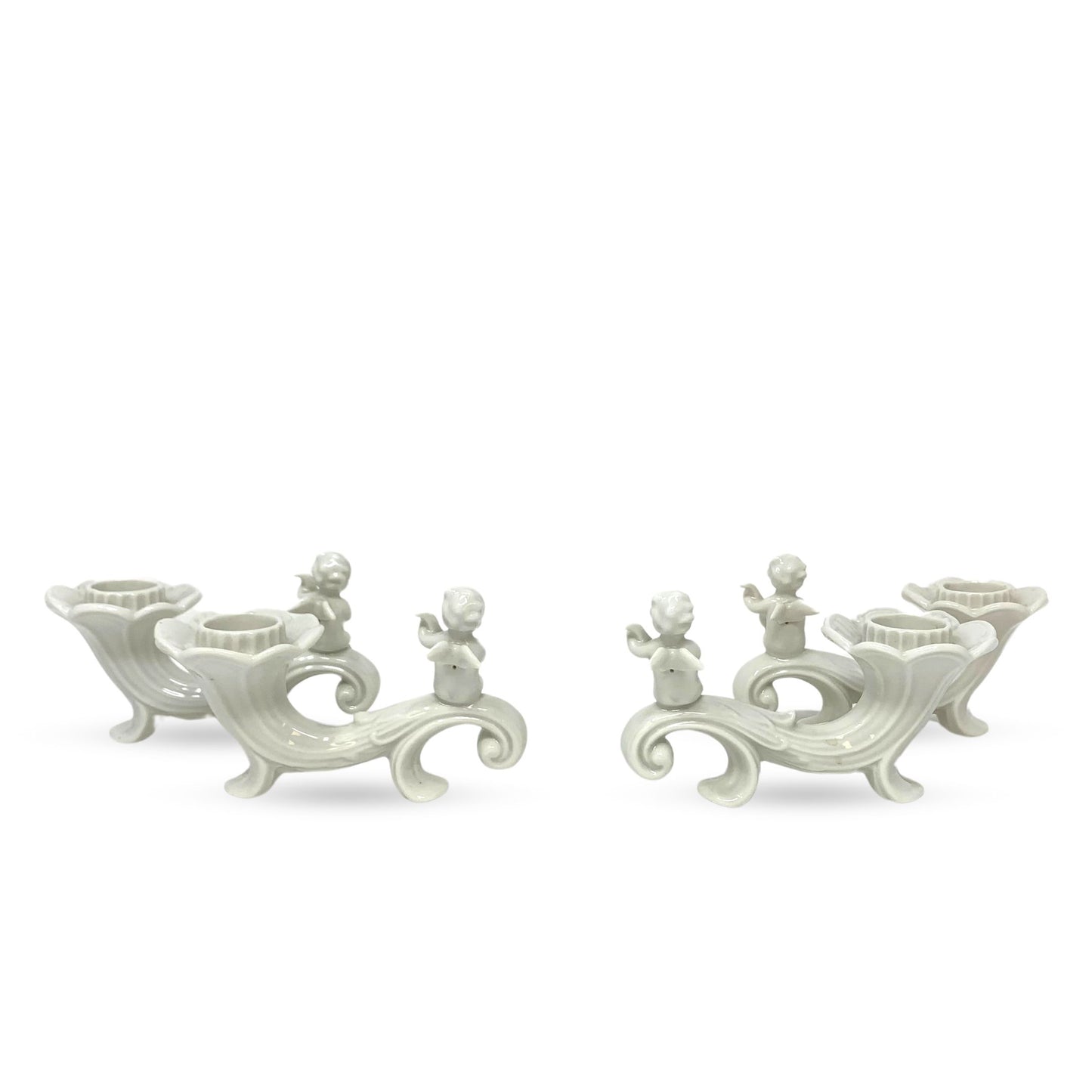 Dresden Cherub Candle Holders (Set of 4)