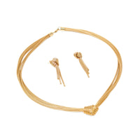 Michael Anthony 13K Gold Braided Wheat 5-Strand Love Knot Necklace & Earrings