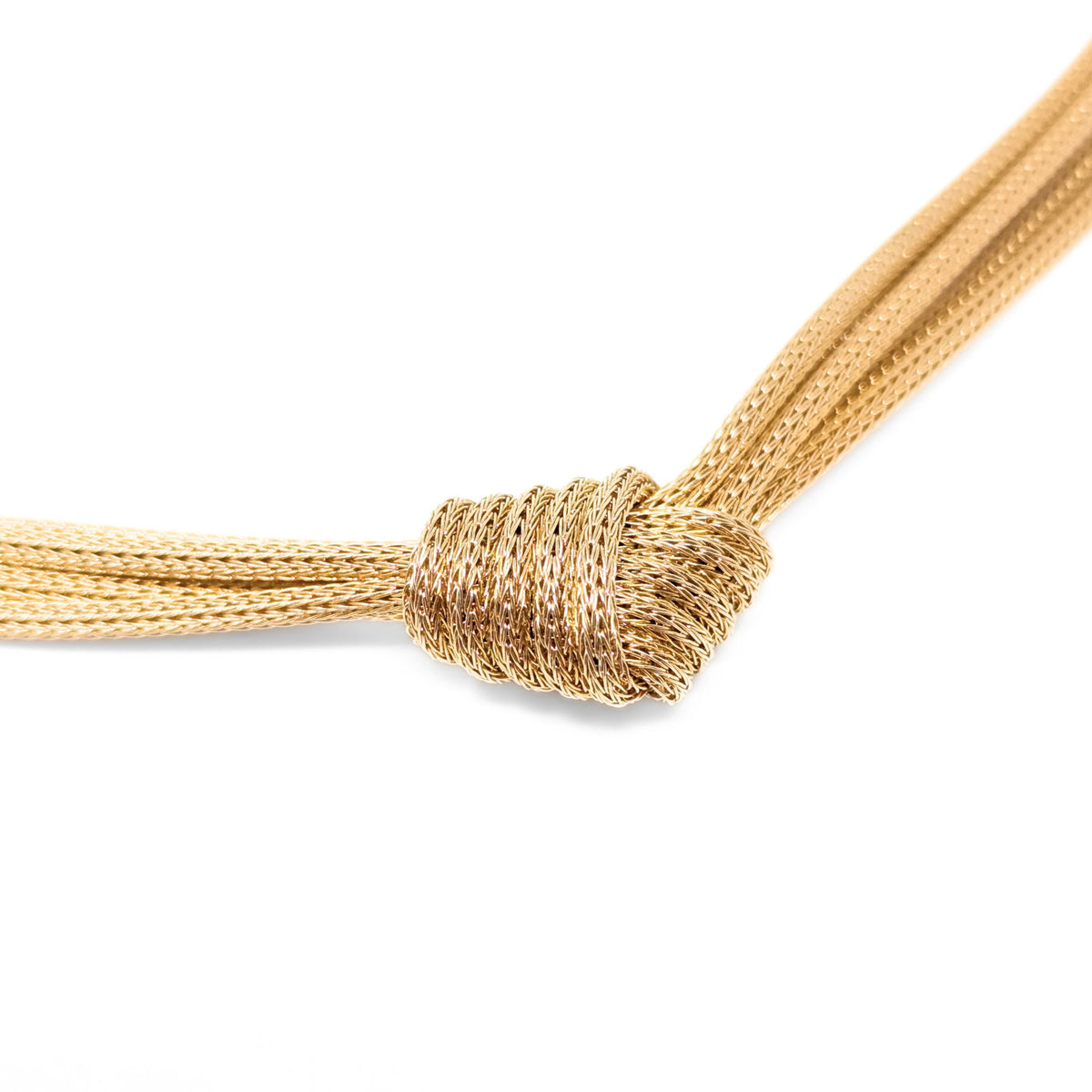 Michael Anthony 13K Gold Braided Wheat 5-Strand Love Knot Necklace & Earrings