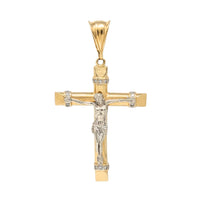 13K Two-Tone Gold 70mm Crucifix Pendant