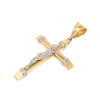 13K Two-Tone Gold 70mm Crucifix Pendant