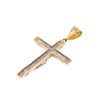 13K Two-Tone Gold 70mm Crucifix Pendant