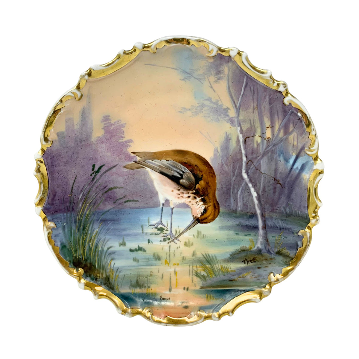 L S & S Austria Hand-Painted Bird Wildlife Plate