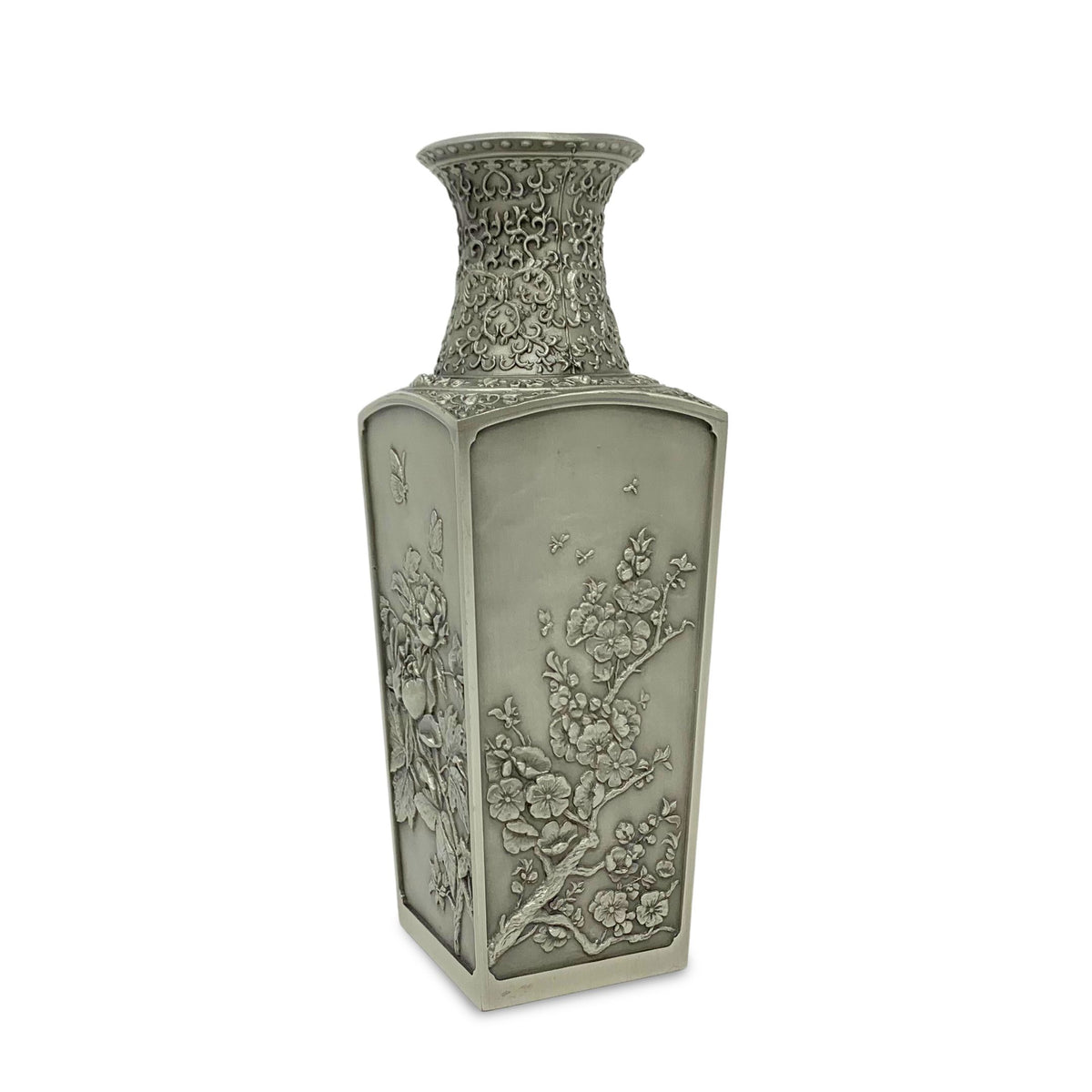 Selangor Pewter Chinoiserie 8" Four Seasons Vase