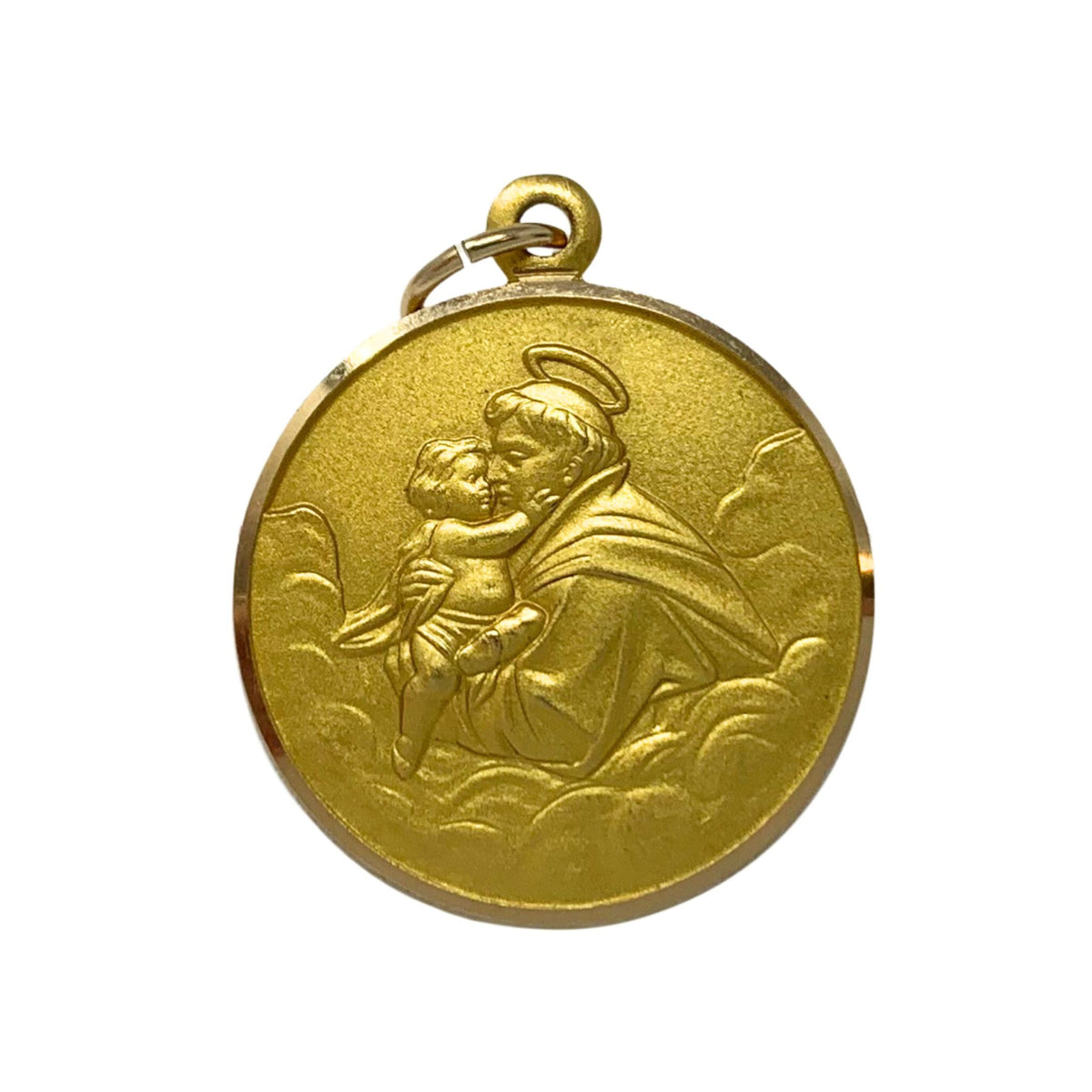 18K Gold 24mm Saint Anthony Pendant/Charm