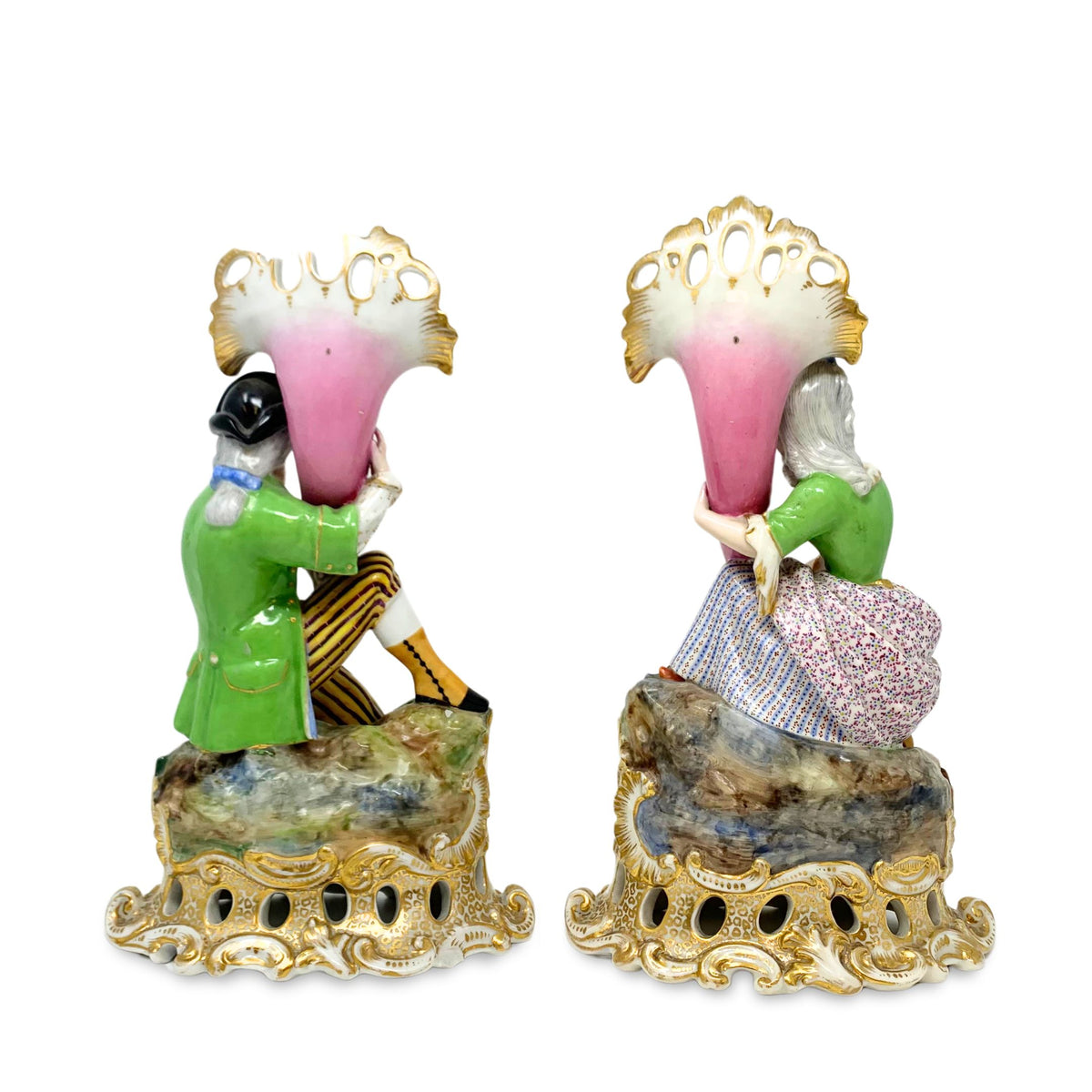 Jacob Petit 19th Century French Porcelain Figural Vases (Pair)