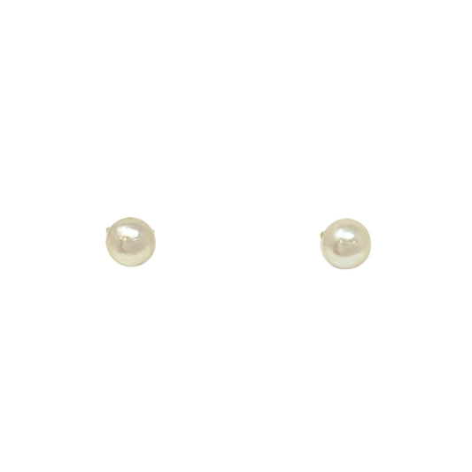 14K Gold 4.6mm Pearl Stud Earrings