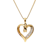 14K Gold & Diamond 20” Sliding Heart Necklace