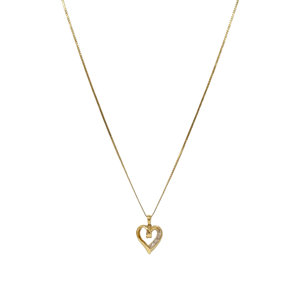 14K Gold & Diamond 20” Sliding Heart Necklace