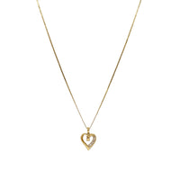 14K Gold & Diamond 20” Sliding Heart Necklace