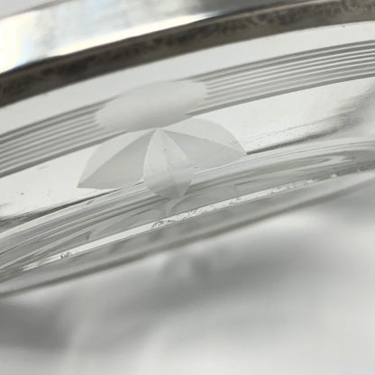 Watson Sterling Rimmed 5.5" Wheel Cut Glass Plates (Pair)