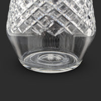 Vintage Cut Crystal Tapered Barrel Shaped Decanter