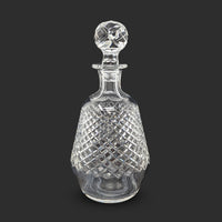 Vintage Cut Crystal Tapered Barrel Shaped Decanter