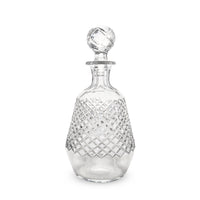 Vintage Cut Crystal Tapered Barrel Shaped Decanter