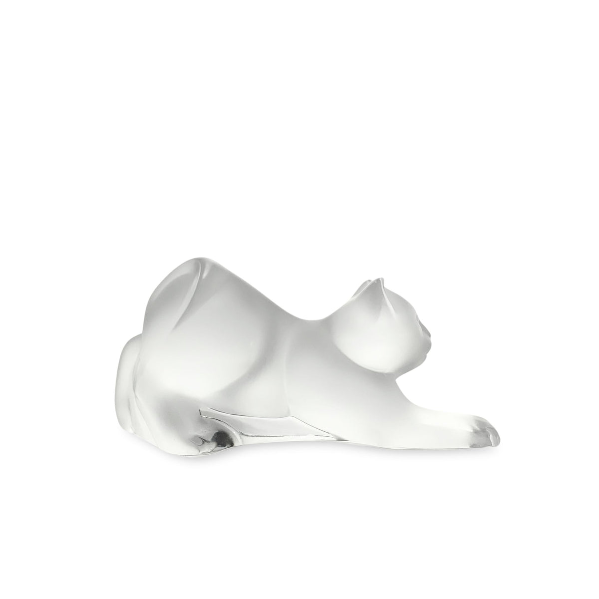 Lalique Crystal France "Stretching Kitten" Figurine