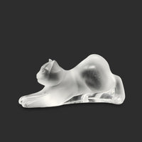 Lalique Crystal France "Stretching Kitten" Figurine