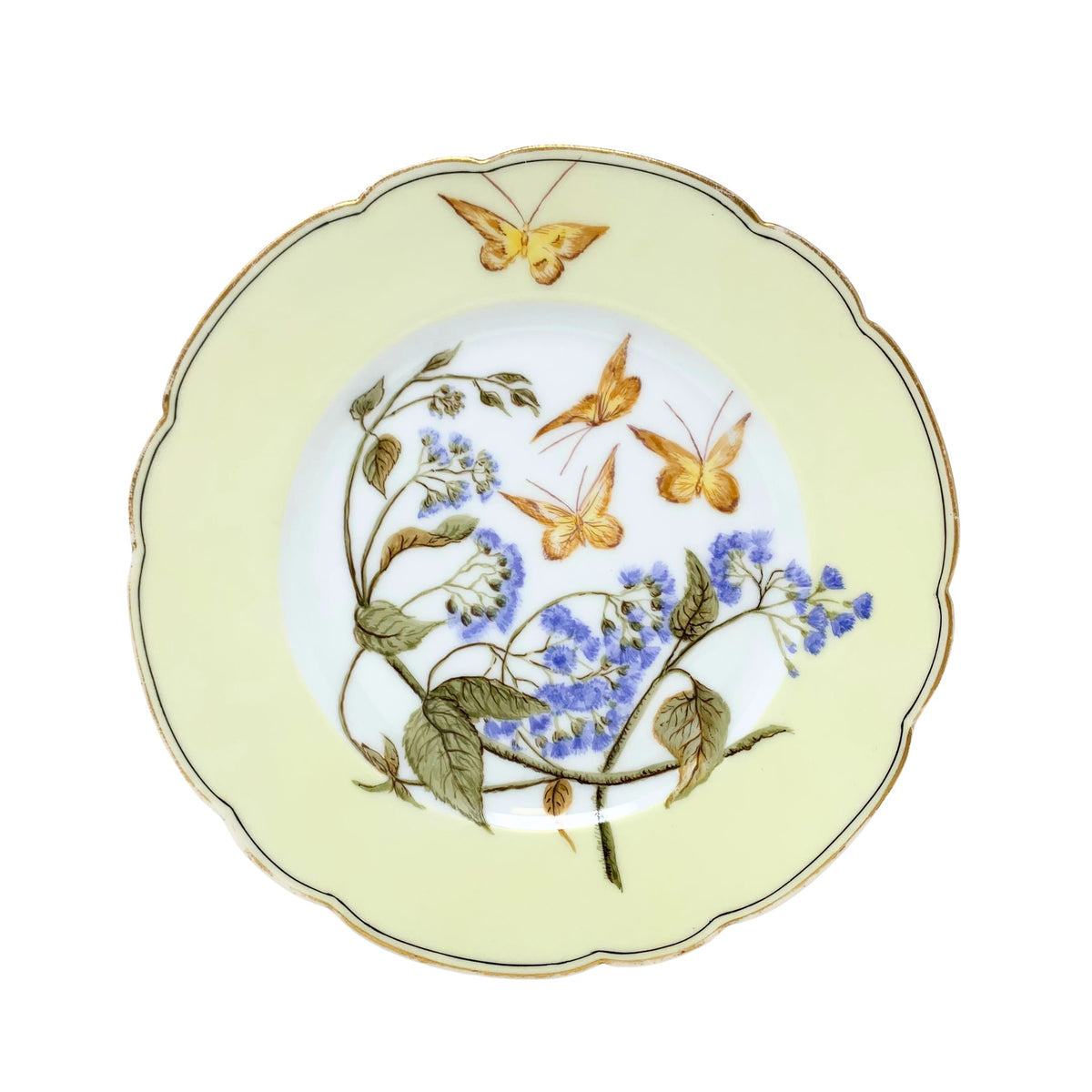 Hand Painted Haviland & Co. Wildflower & Butterfly Plates ca. 1870 (Set of 12)