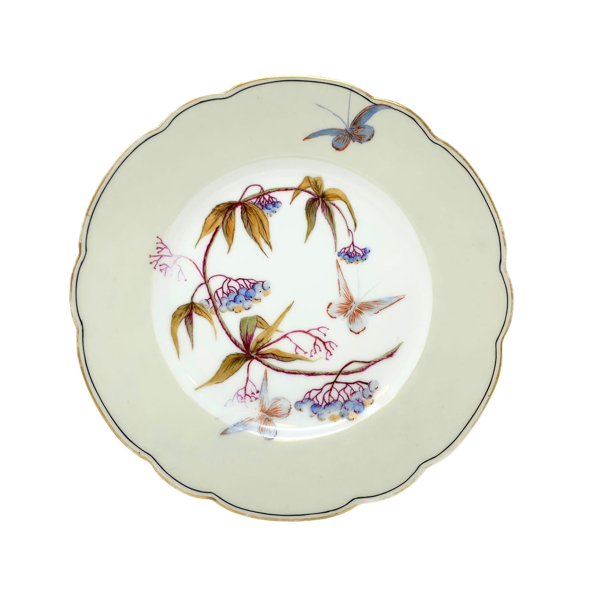 Hand Painted Haviland & Co. Wildflower & Butterfly Plates ca. 1870 (Set of 12)