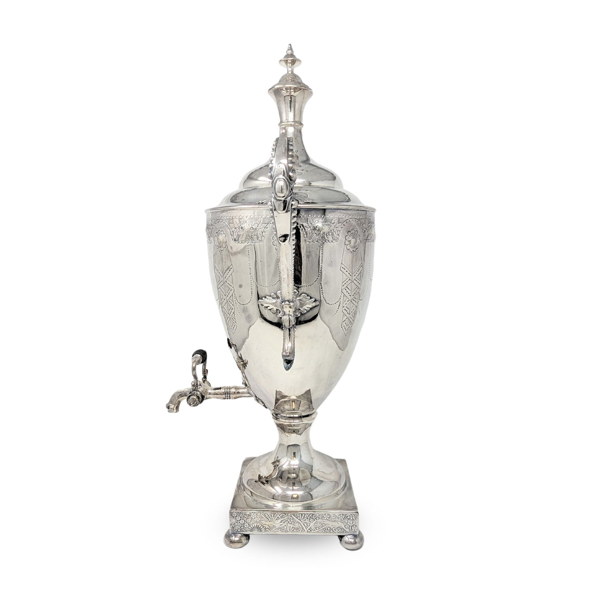 Johnson Durban & Co. Antique Silverplate Samovar