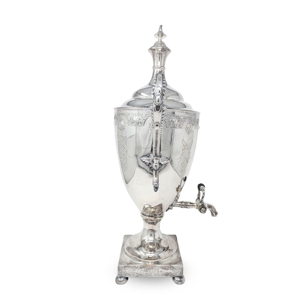 Johnson Durban & Co. Antique Silverplate Samovar