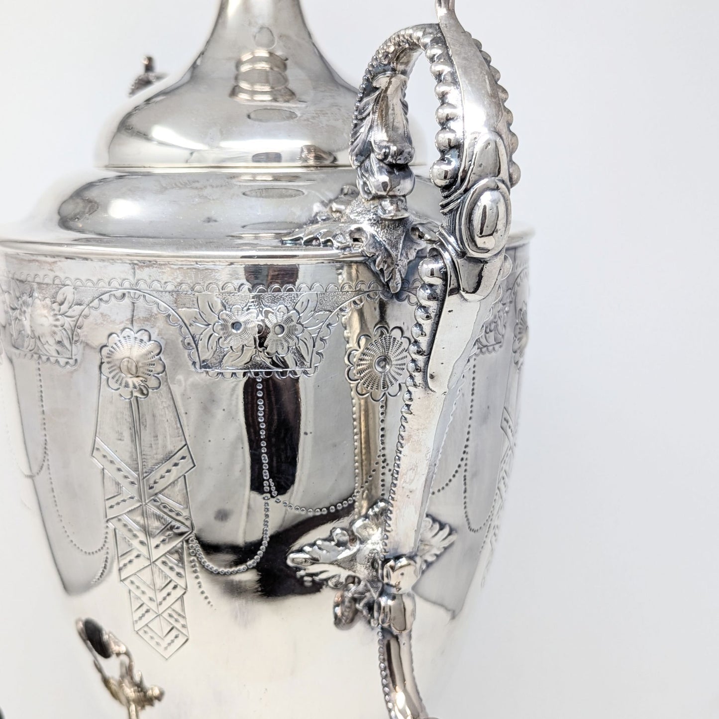 Johnson Durban & Co. Antique Silverplate Samovar