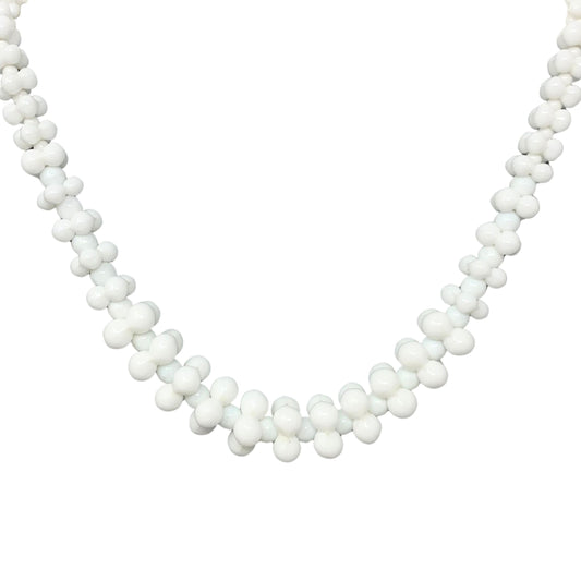 Miriam Haskell Milk Glass Bead Necklace