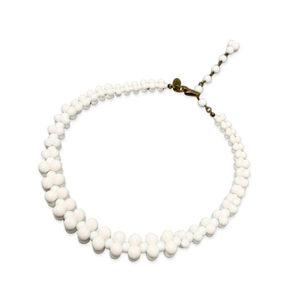 Miriam Haskell Milk Glass Bead Necklace