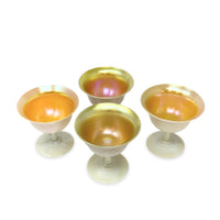 Steuben Glass Gold Aurene Calcite Sherbet Glasses (4)