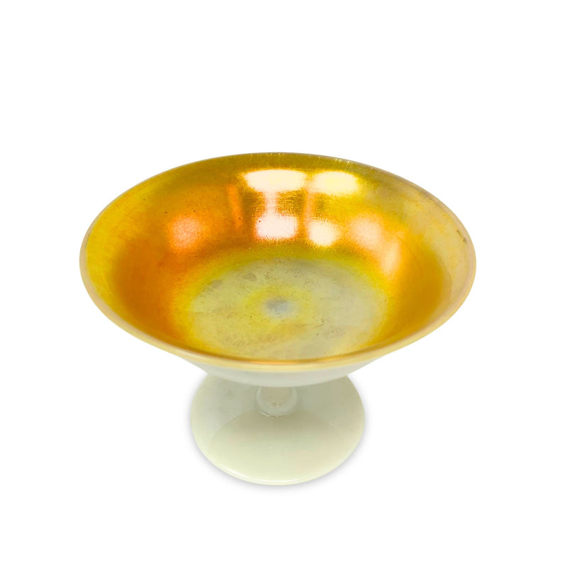 Steuben Glass Works Gold Aurene Calcite Compote