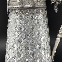 19th Century Cut Crystal & Silverplate Claret Wine Jug