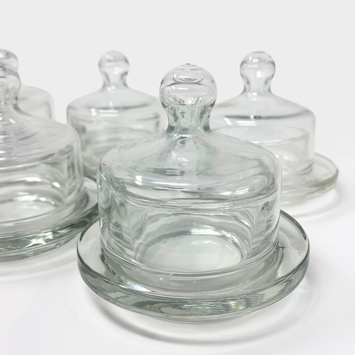 Individual Domed Glass Butter Dishes (6)