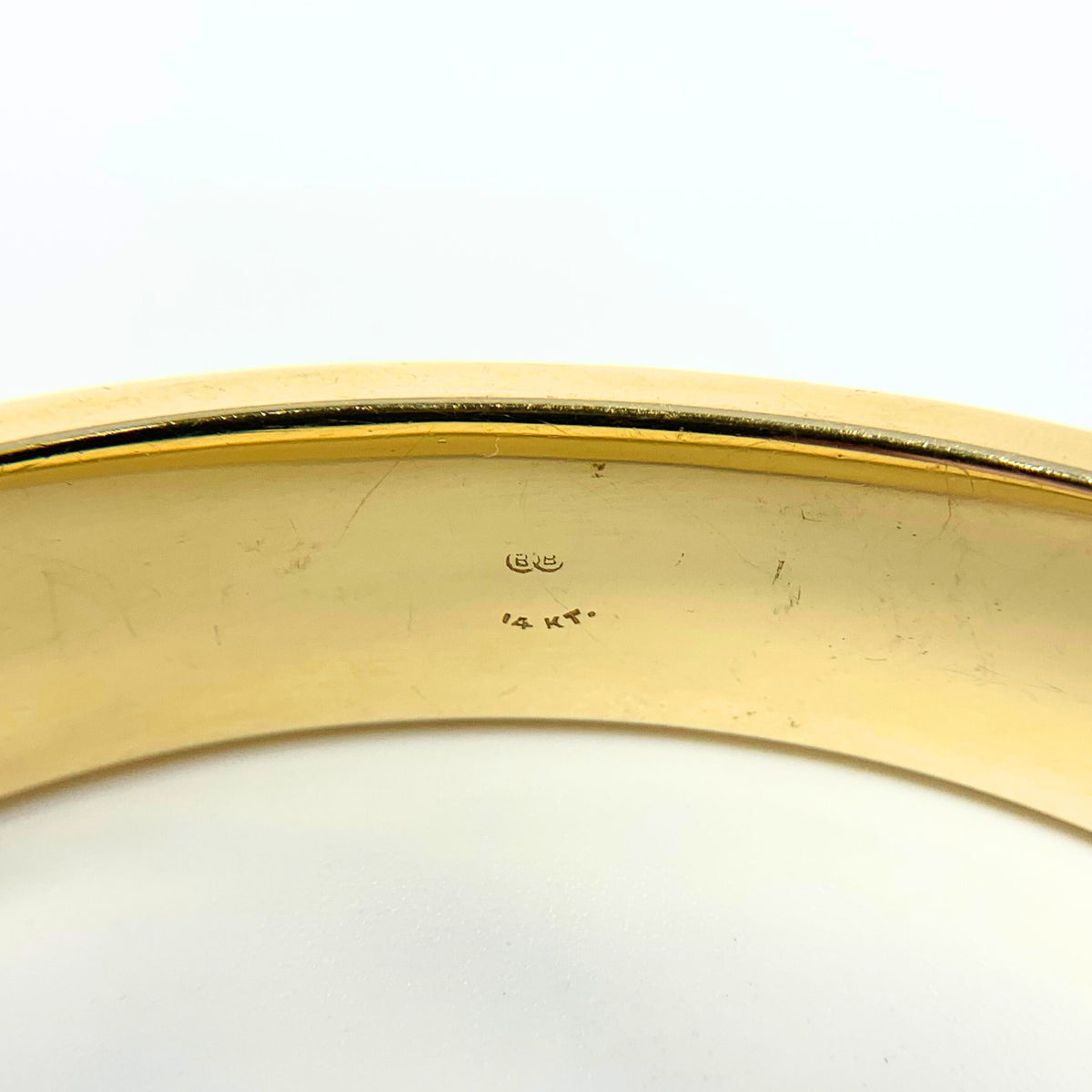 Vintage 14K Gold 13mm Repousse Engraved Bangle Bracelet