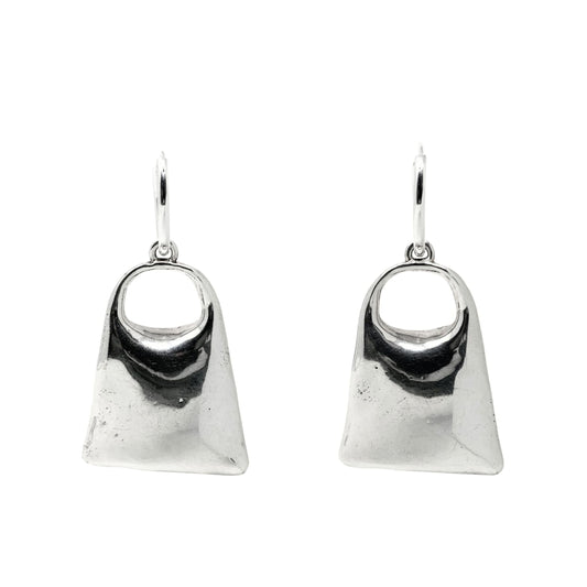 Bat Ami Israel Sterling Electroform Slide Hoop Earrings