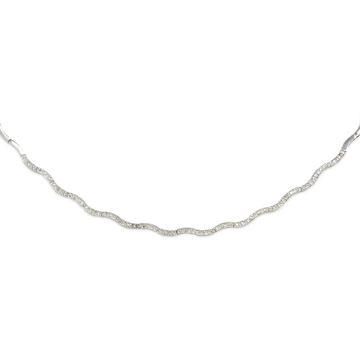 14K White Gold 57 Diamond 15.75" Link Necklace