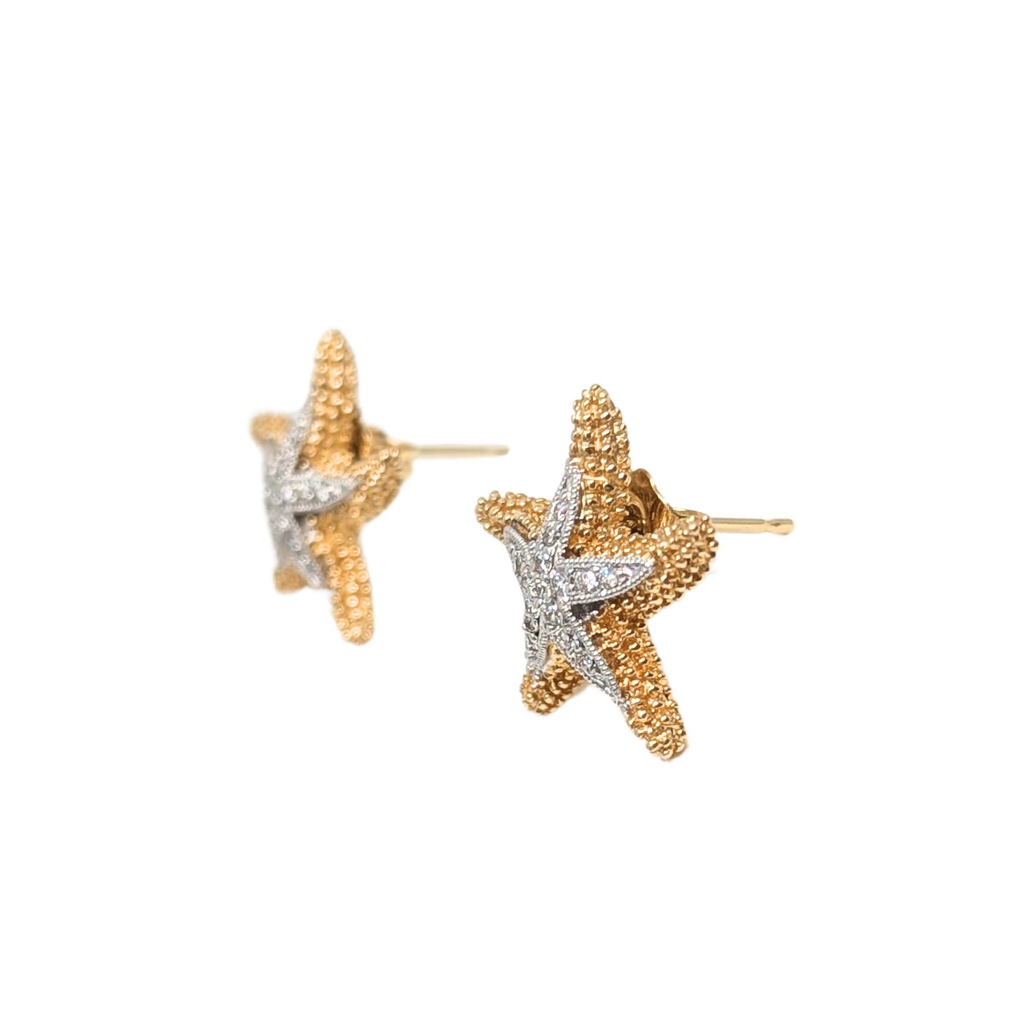 Denny Wong 14K Gold Starfish Diamond Earrings