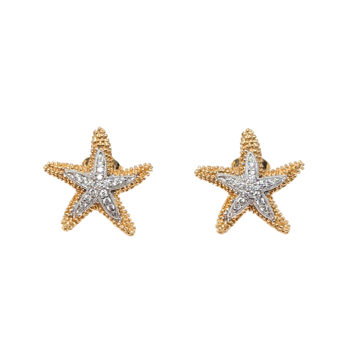 Denny Wong 14K Gold Starfish Diamond Earrings