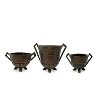 19th Century Bronze 3pc Miniature Jardiniere Set