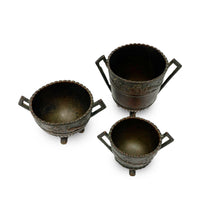 19th Century Bronze 3pc Miniature Jardiniere Set