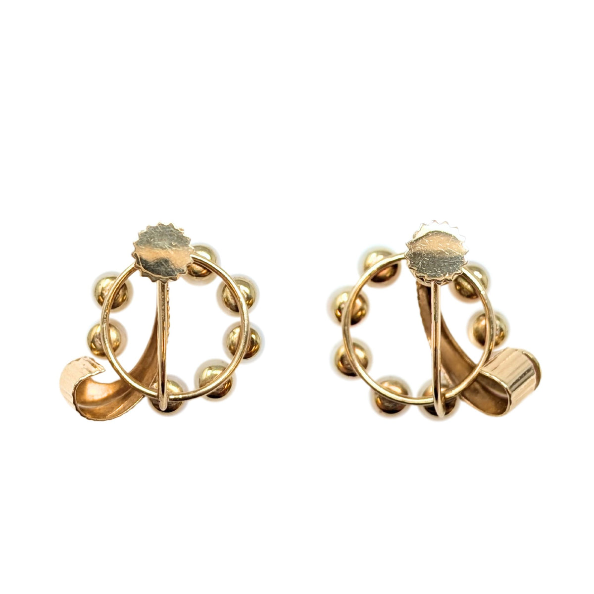 14K Gold Pearl Screw-Back Earrings