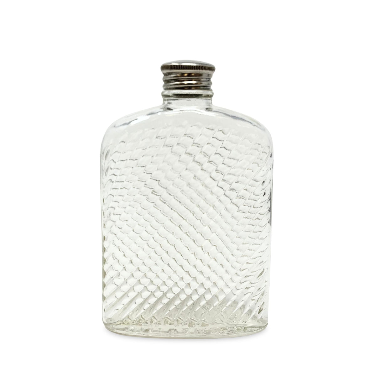 Ribbed Glass Universal Hip Flask Pat. 1927