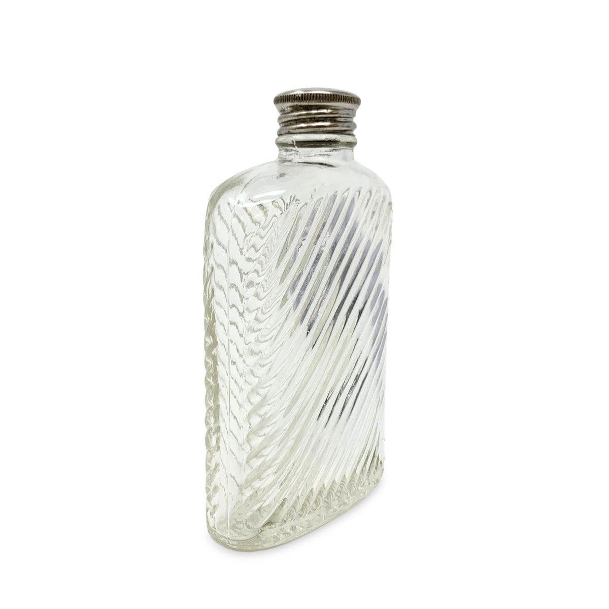 Ribbed Glass Universal Hip Flask Pat. 1927