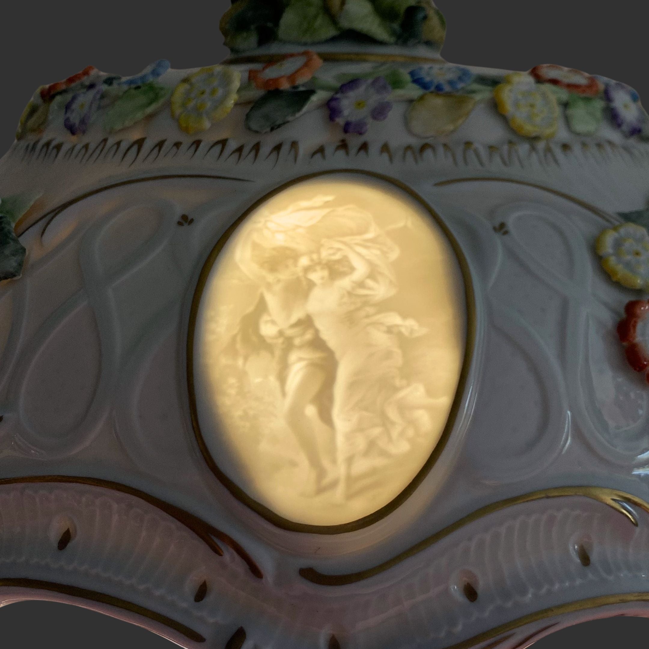 Von Schierholz Germany Porcelain Figural Lamps W/ Lithophane