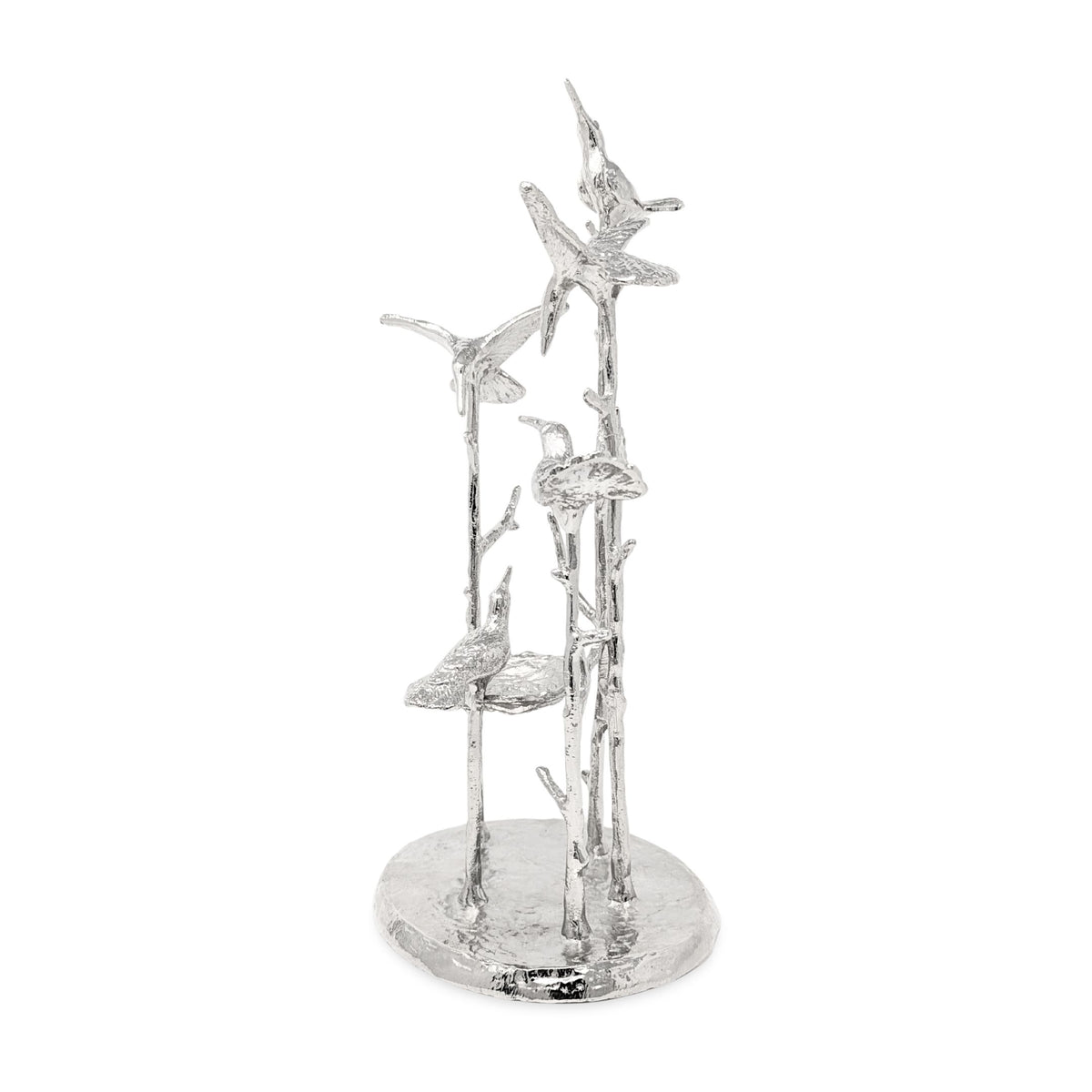 Birds in Trees Cast Aluminum Sculpture/Jewelry Organizer