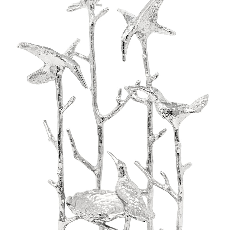 Birds in Trees Cast Aluminum Sculpture/Jewelry Organizer