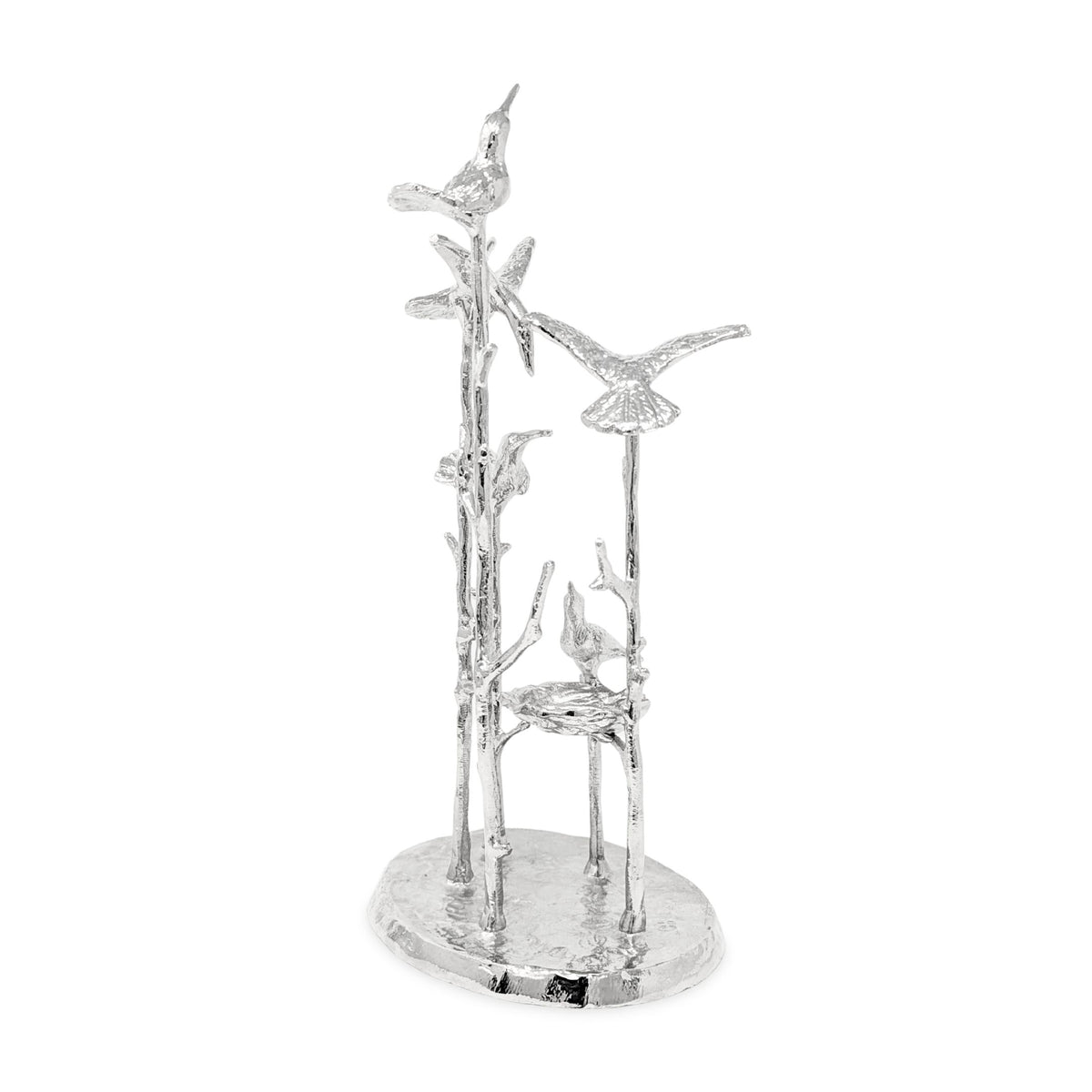 Birds in Trees Cast Aluminum Sculpture/Jewelry Organizer