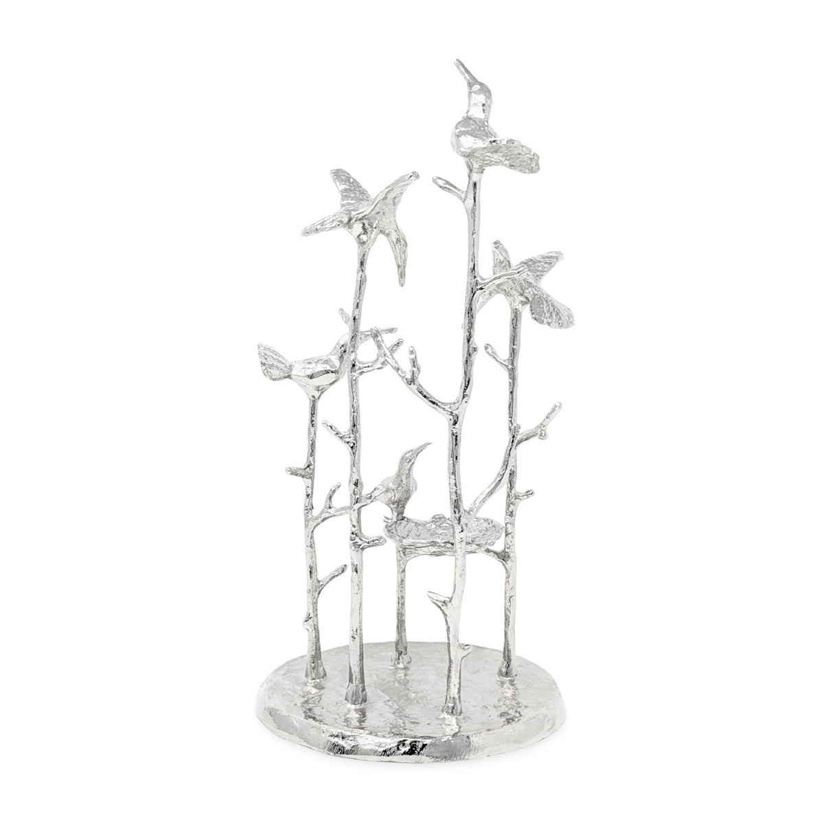 Birds in Trees Cast Aluminum Sculpture/Jewelry Organizer