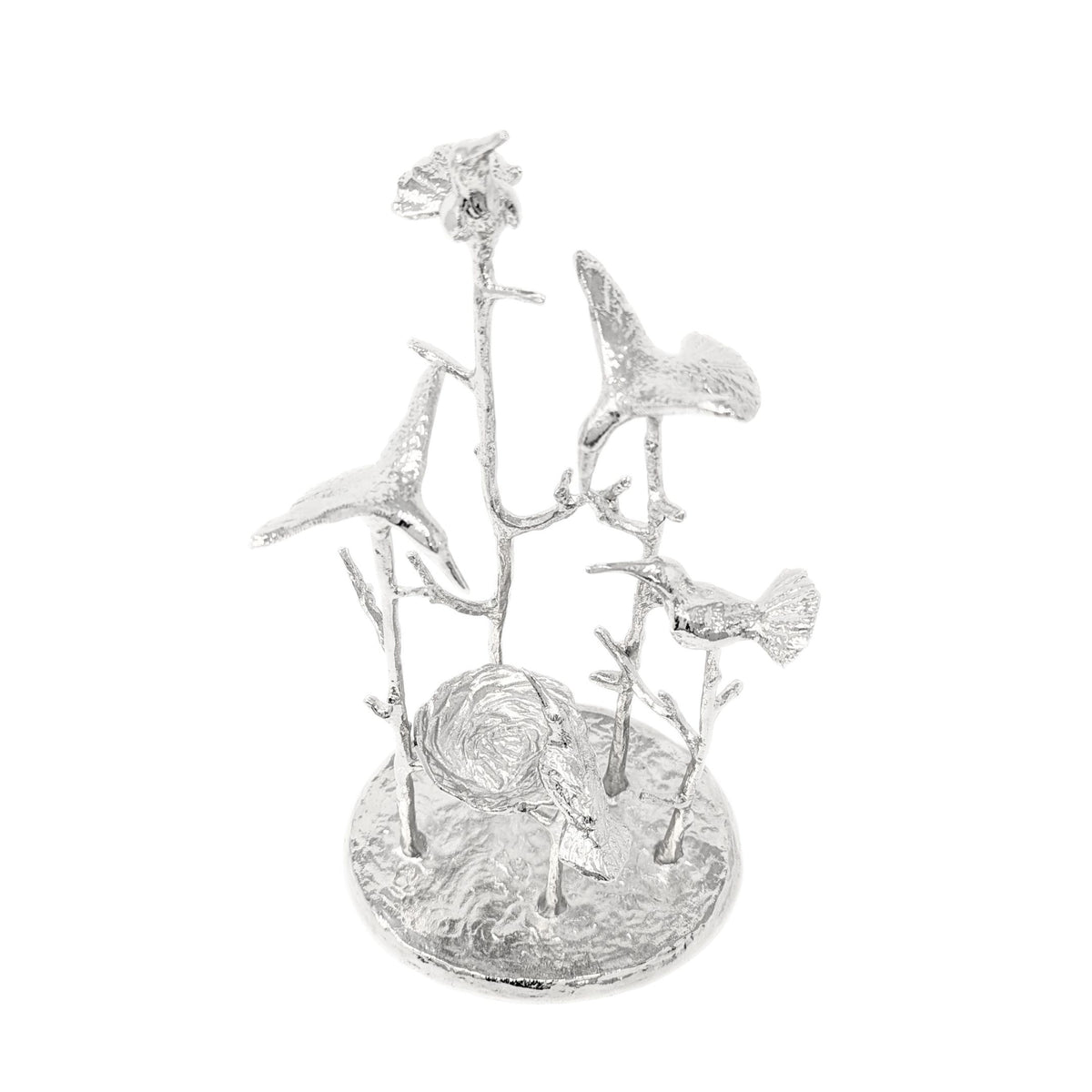 Birds in Trees Cast Aluminum Sculpture/Jewelry Organizer