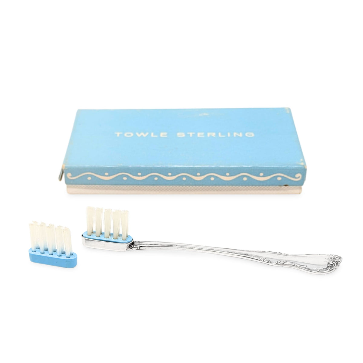 Towle "French Provincial" Sterling Silver Baby Toothbrush w/ Box