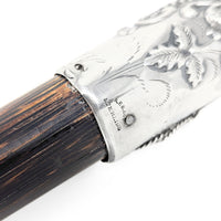 Natural Antler, Sterling, & Exotic Wood 38" Antique Walking Stick